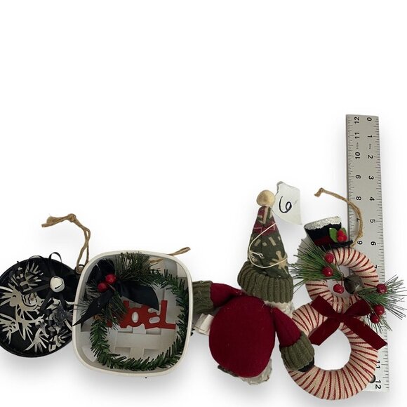 Woodland Christmas Ornaments Set of 4 Rustic Farmhouse Holiday Decor Ref#6 - Picture 3 of 3